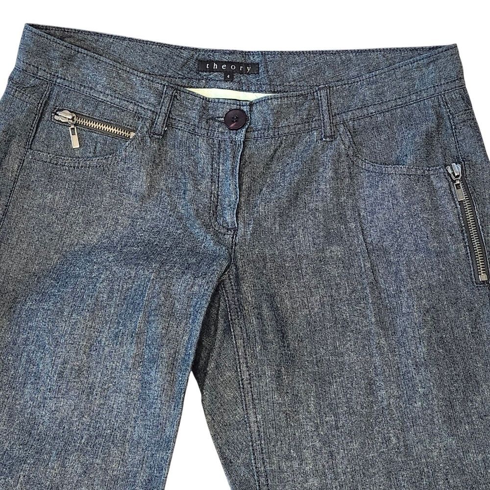 VINTAGE theory Women's Made in‎ USA Cotton Gray Reg Fit Flared Trouser Pant Sz 4